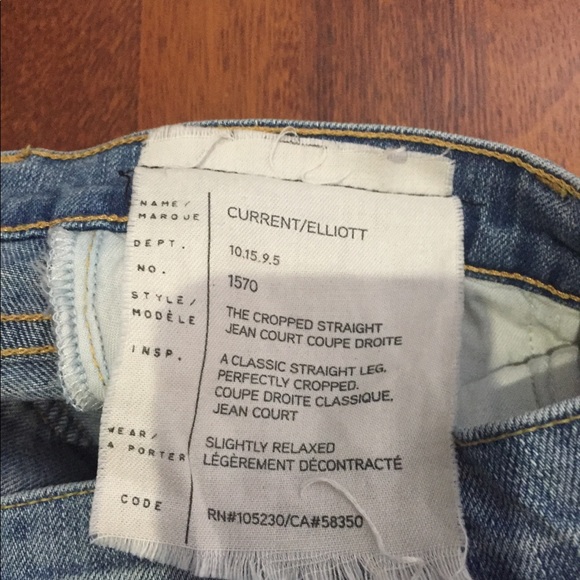 New Current Elliot cropped straight jean size 24 - Picture 4 of 6